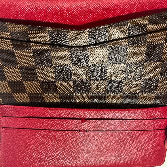 Louis Vuitton Josephine Wallet Damier Ebene Red Wallet + Box/Dust Bag + COA - Picture 7 of 14